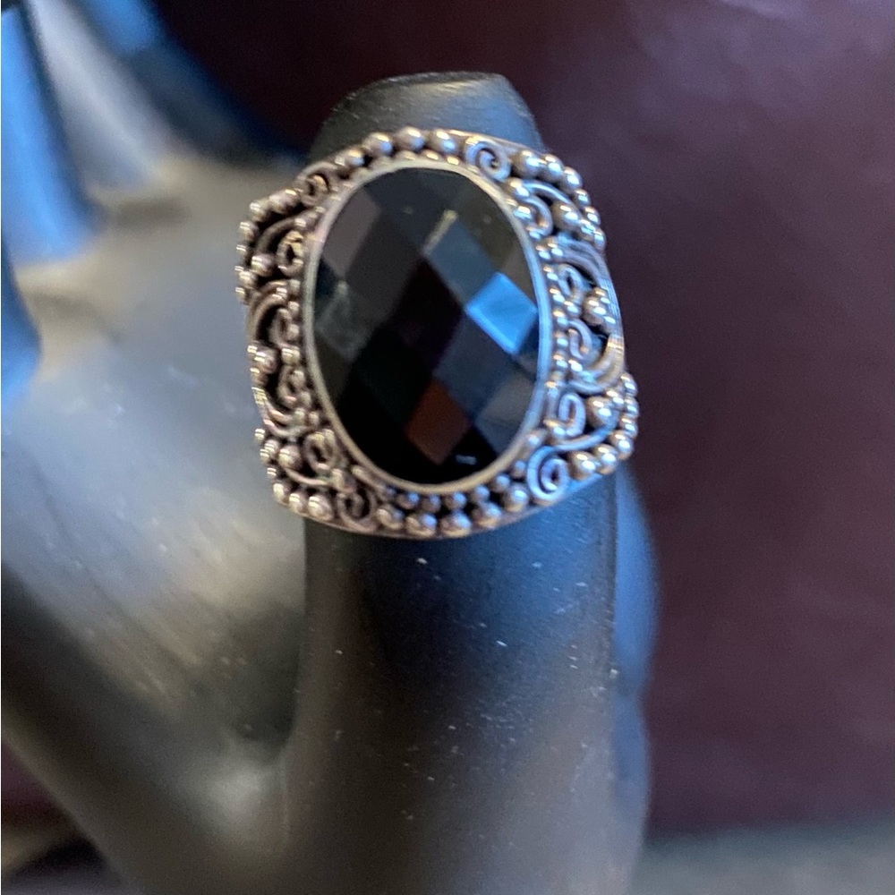 Black Onyx Ring BA Suartii Indonesia Sterling Silver 925 - Picture 3 of 8